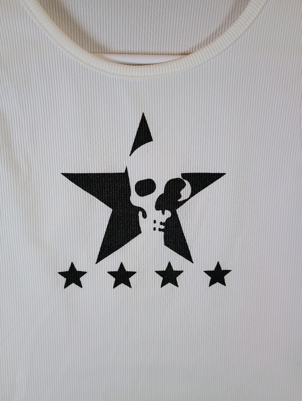 Romwe White Skull Star Tank Top Juniors Petite Small - Picture 2 of 9